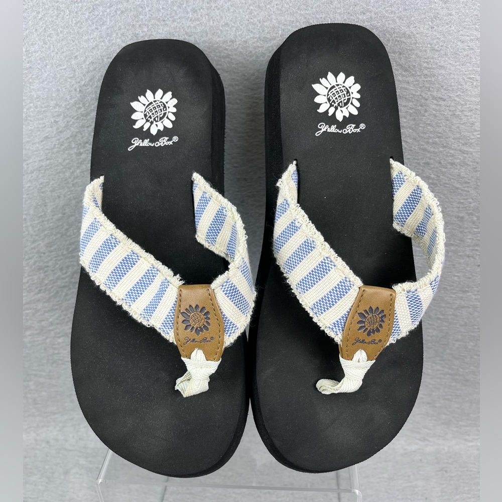 Yellowbox FRENTI DENIM Flip Flops SANDALS Womens 8M